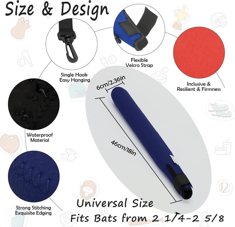 ILHSTY Bat Protector Sleeve for Baseball & Softball, Bat Warmer & Cover With Hook - Image 2